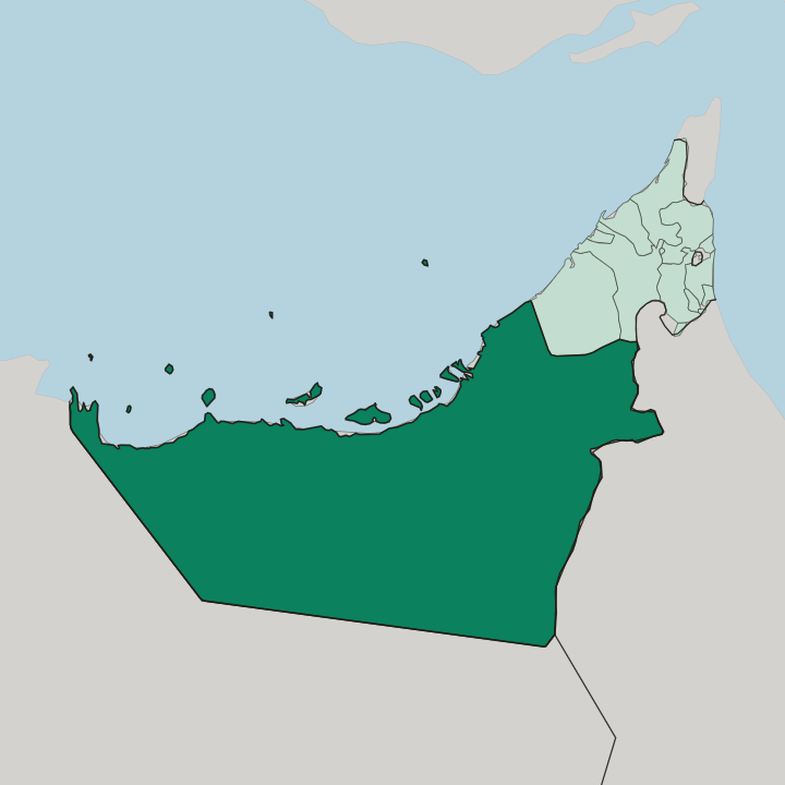 Map showing Abu Dhabi — In United Arab Emirates