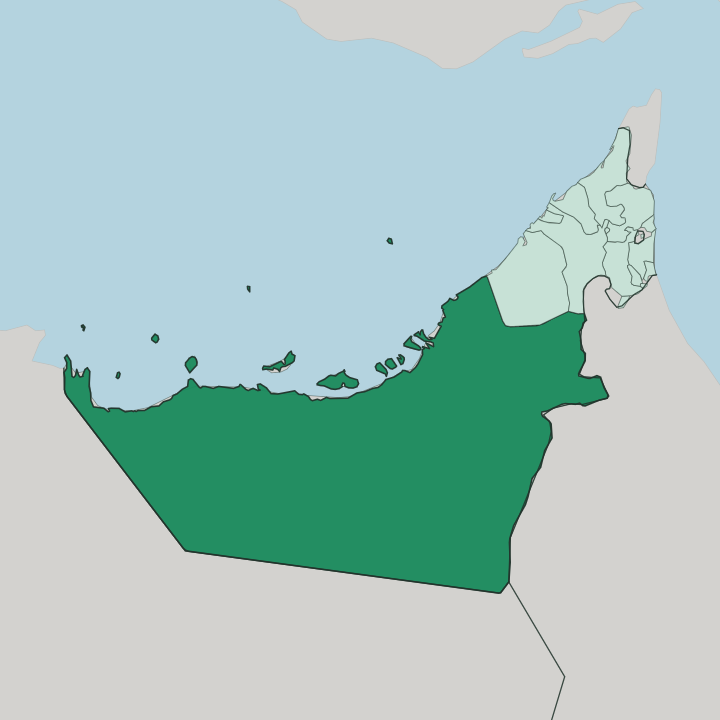 Map showing Abu Dhabi — In United Arab Emirates