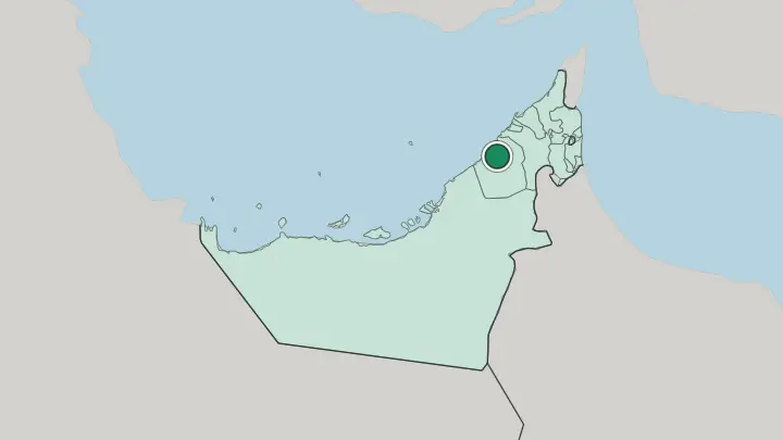 Map of Dubai in United Arab Emirates