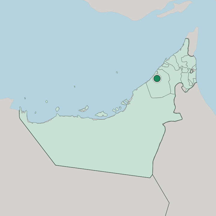 Map showing Dayrah — In United Arab Emirates
