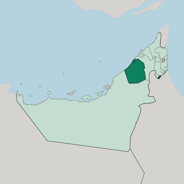 Map showing Dubai — In United Arab Emirates