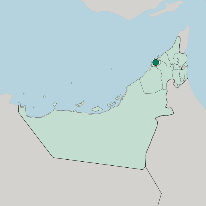 Map showing Ajman — In United Arab Emirates