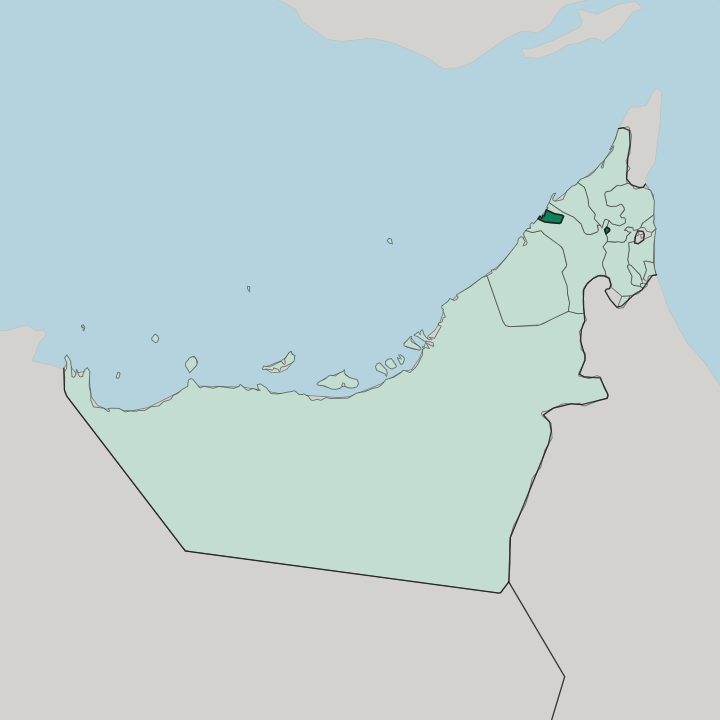 Map showing Emirate of Ajman — In United Arab Emirates