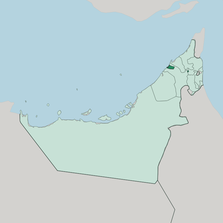 Map showing Emirate of Ajman — In United Arab Emirates