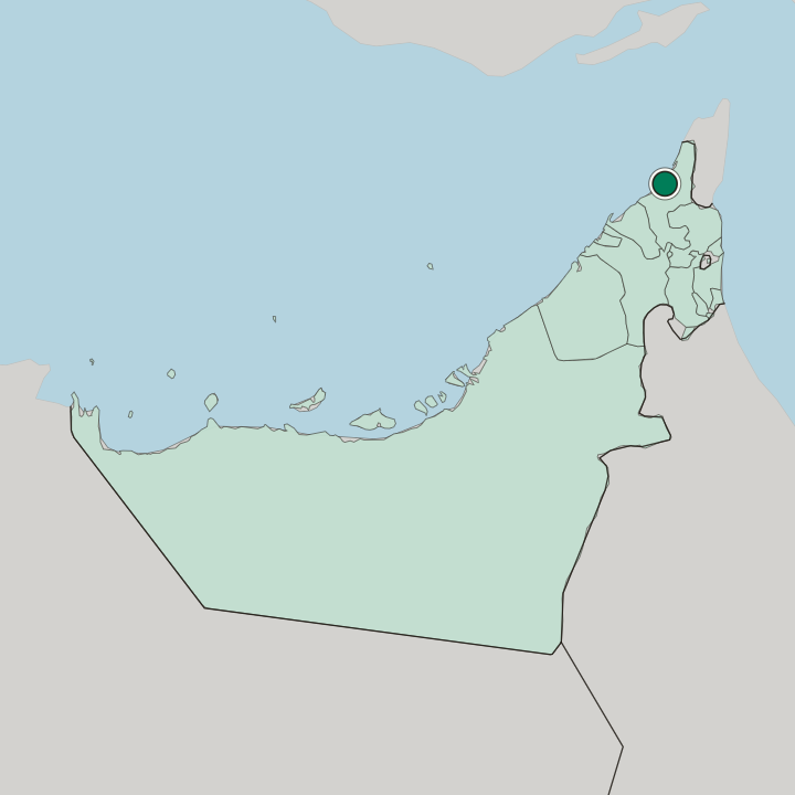 Map showing Ras Al Khaimah — In United Arab Emirates