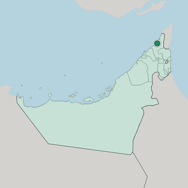 Map showing Ras Al Khaimah — In United Arab Emirates