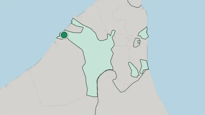Map of Sharjah in United Arab Emirates