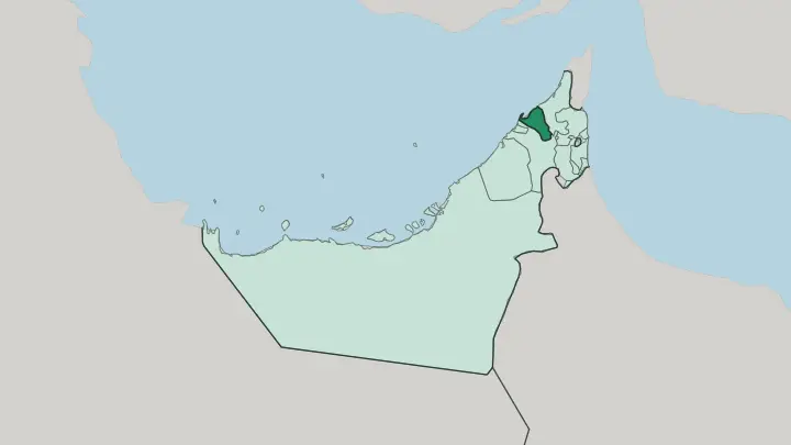 Map of Umm al Qaywayn in United Arab Emirates