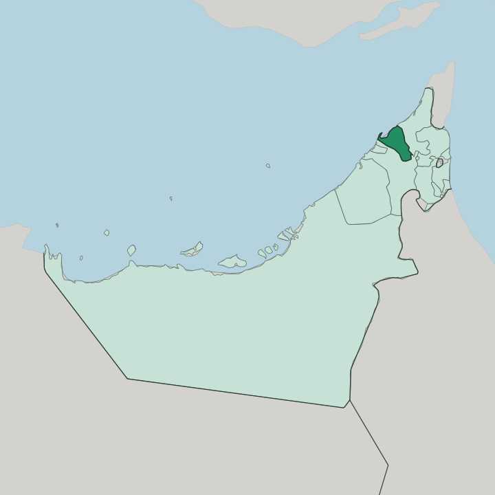 Map showing Umm al Qaywayn — In United Arab Emirates