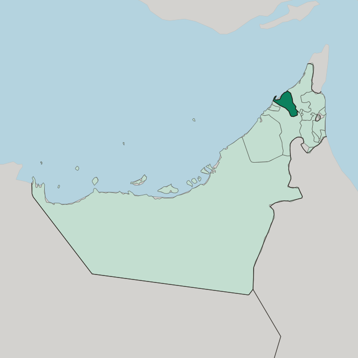 Map showing Umm al Qaywayn — In United Arab Emirates