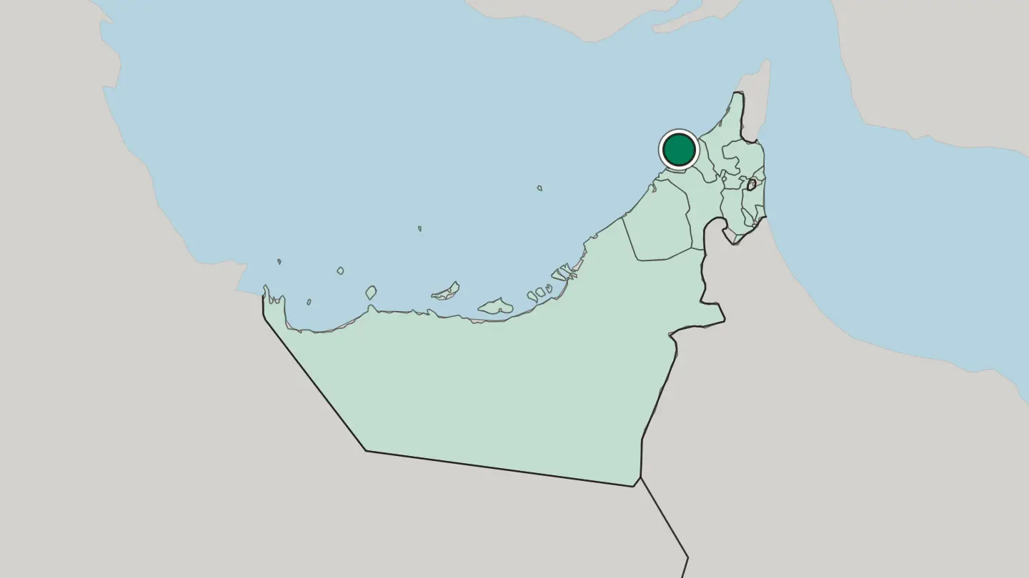 Map of Umm Al Quwain City in United Arab Emirates