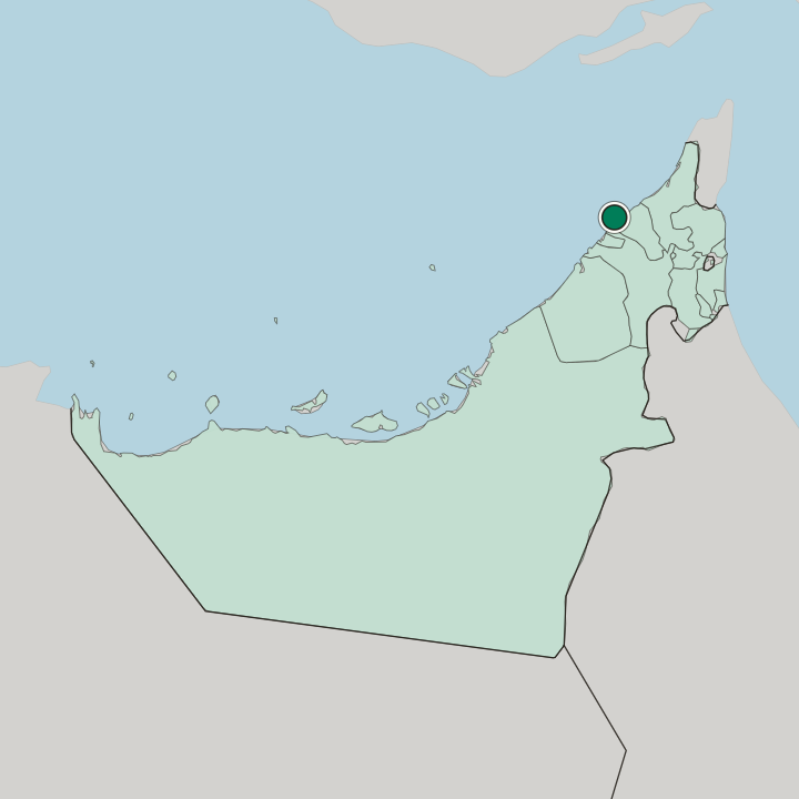 Map showing Umm Al Quwain City — In United Arab Emirates