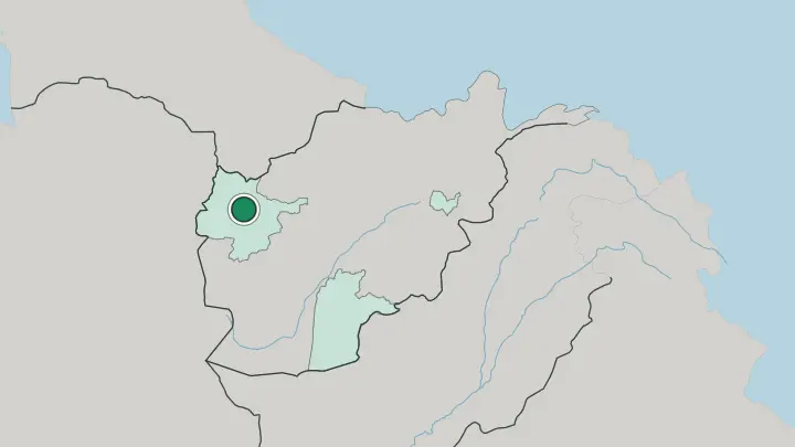 Map of Herāt in Afghanistan