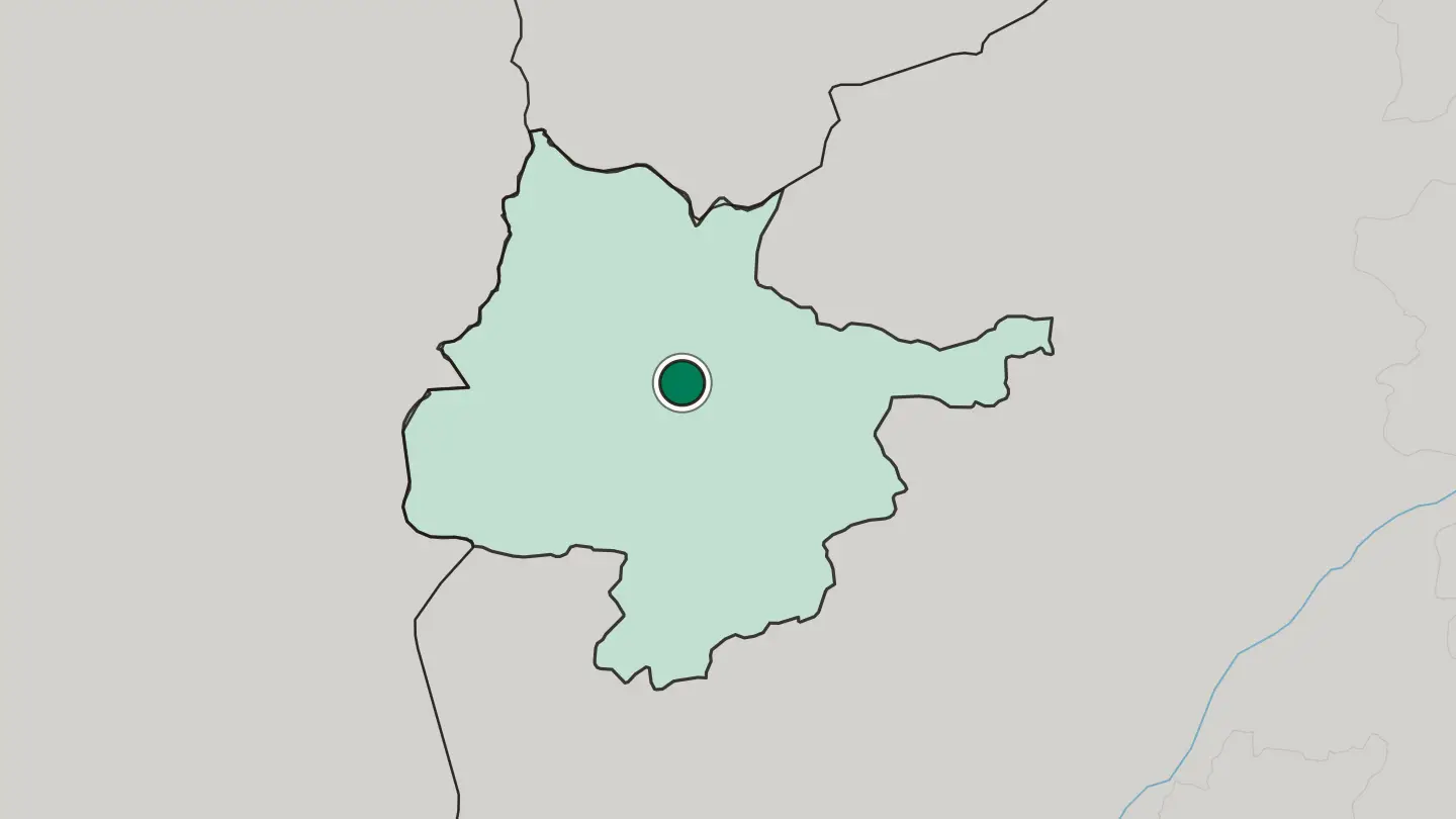 Map of Herāt in Afghanistan