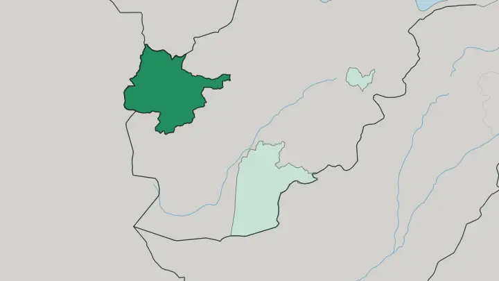 Map of Herāt in Afghanistan