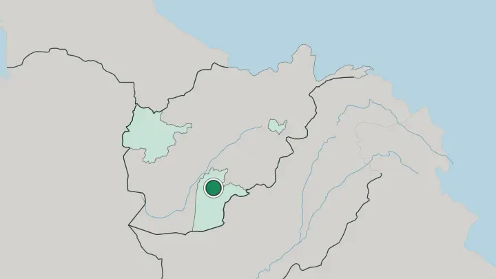 Map of Kandahār in Afghanistan