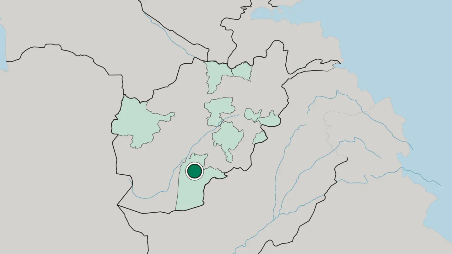Map of Kandahār in Afghanistan