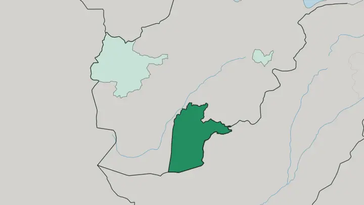 Map of Kandahār in Afghanistan