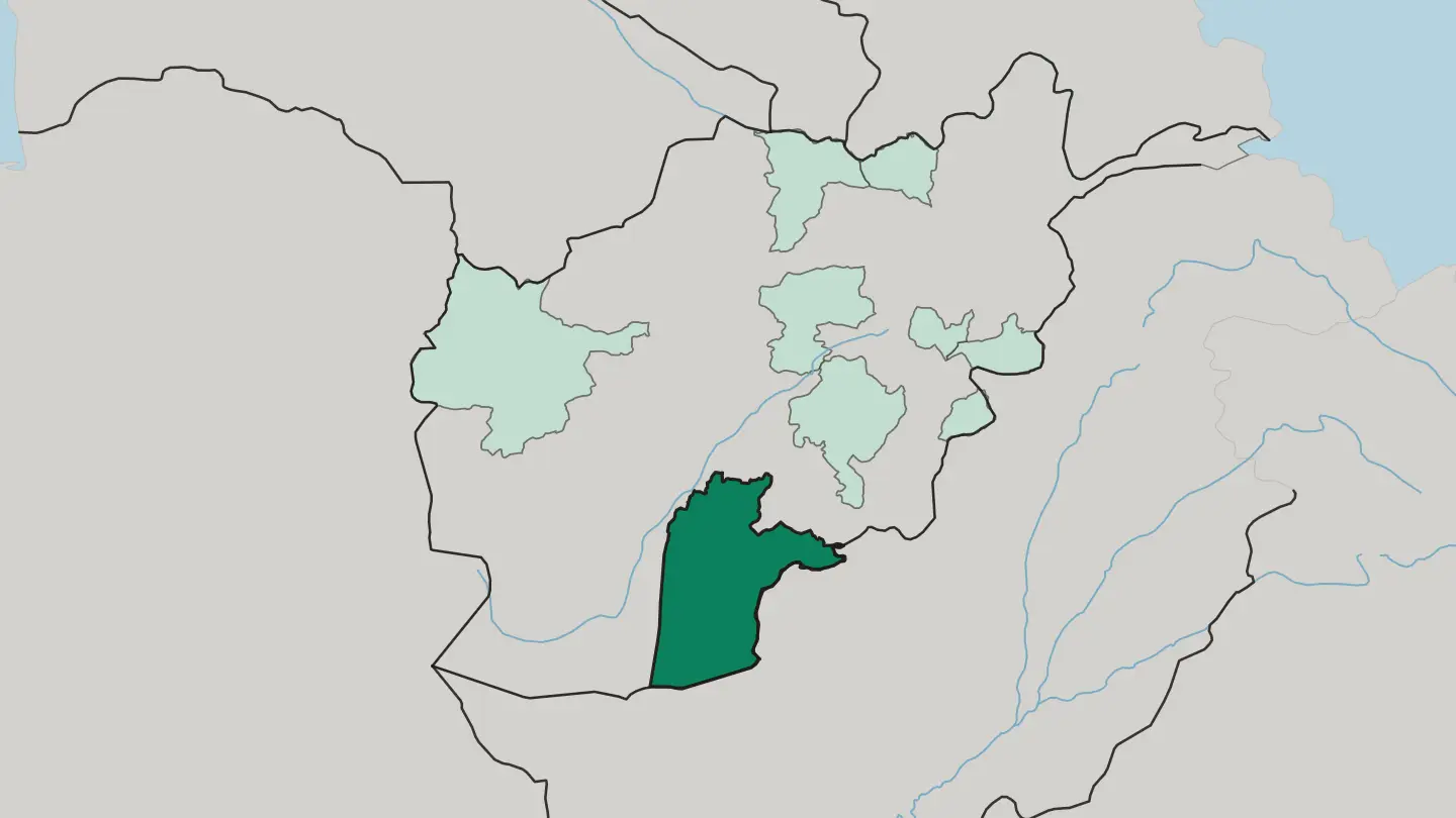 Map of Kandahār in Afghanistan