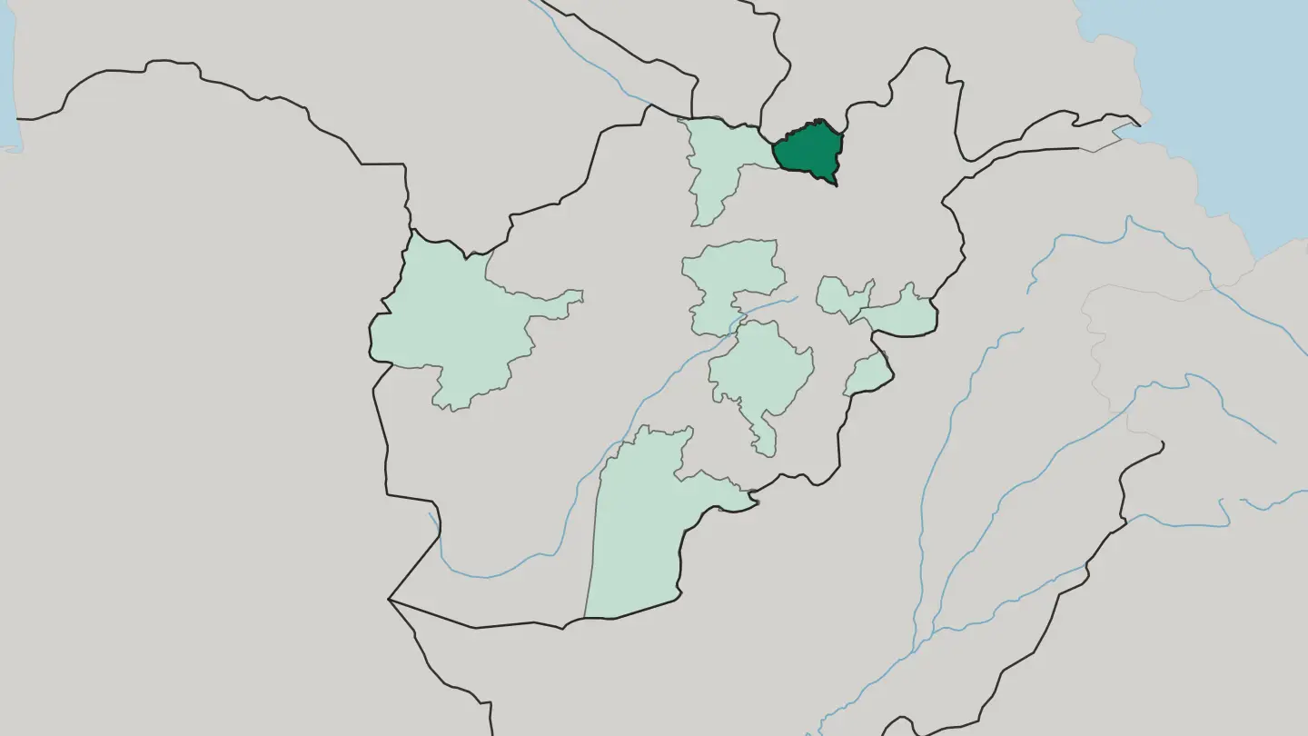 Map of Kunduz in Afghanistan