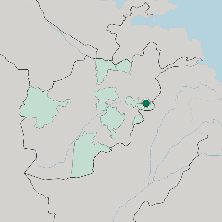 Map showing Jalālābād — In Afghanistan