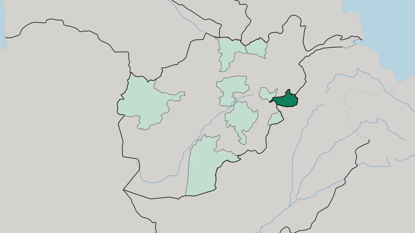 Map of Nangarhār in Afghanistan