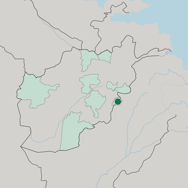 Map showing Khōst — In Afghanistan