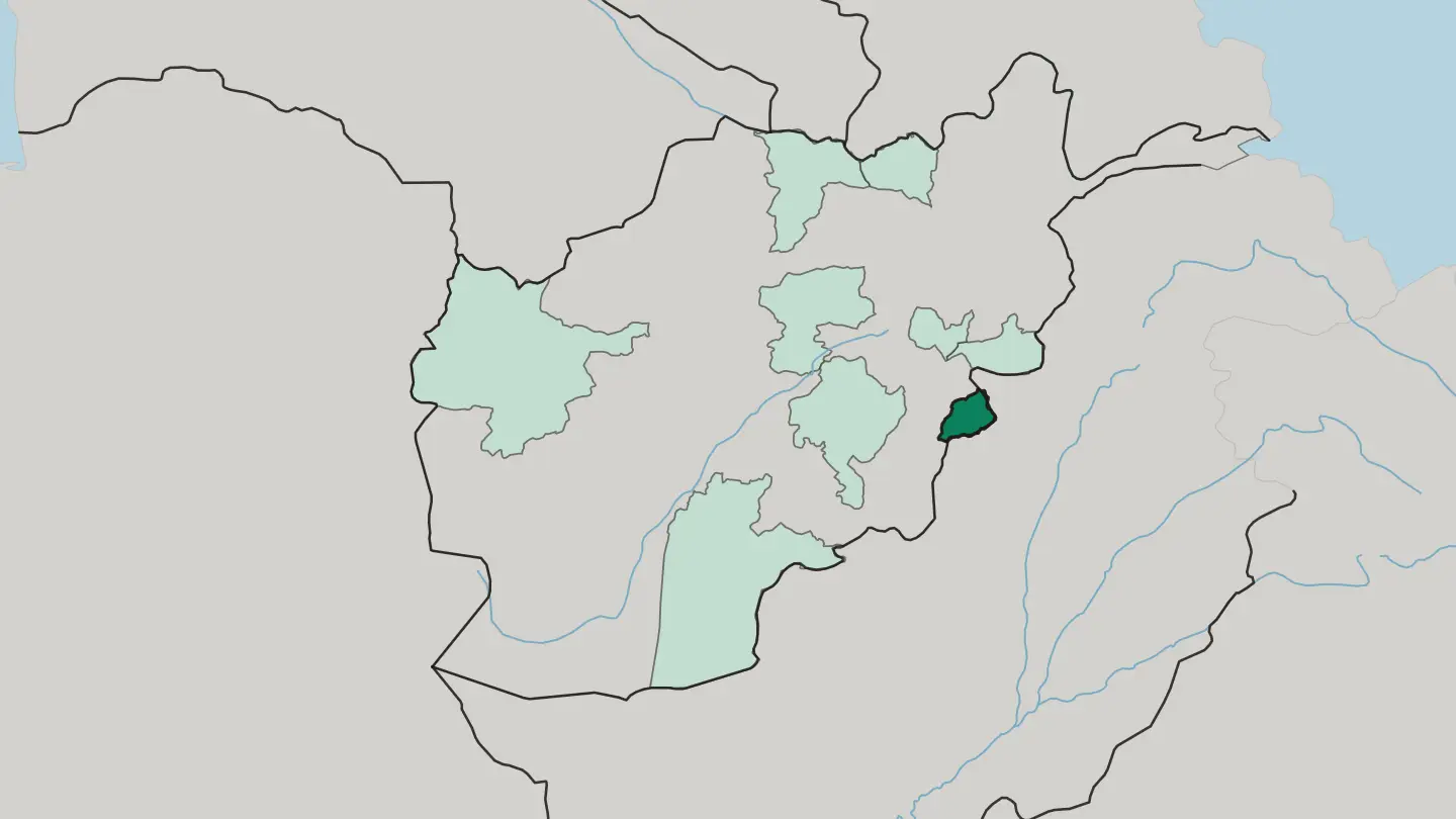 Map of Velāyat-e Khowst in Afghanistan