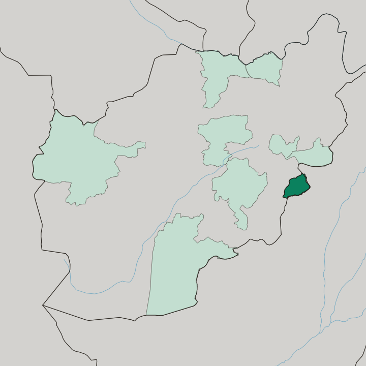 Map showing Velāyat-e Khowst — In Afghanistan