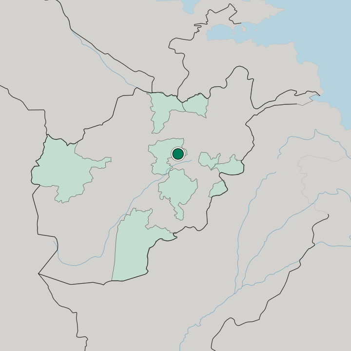 Map showing Bāmyān — In Afghanistan