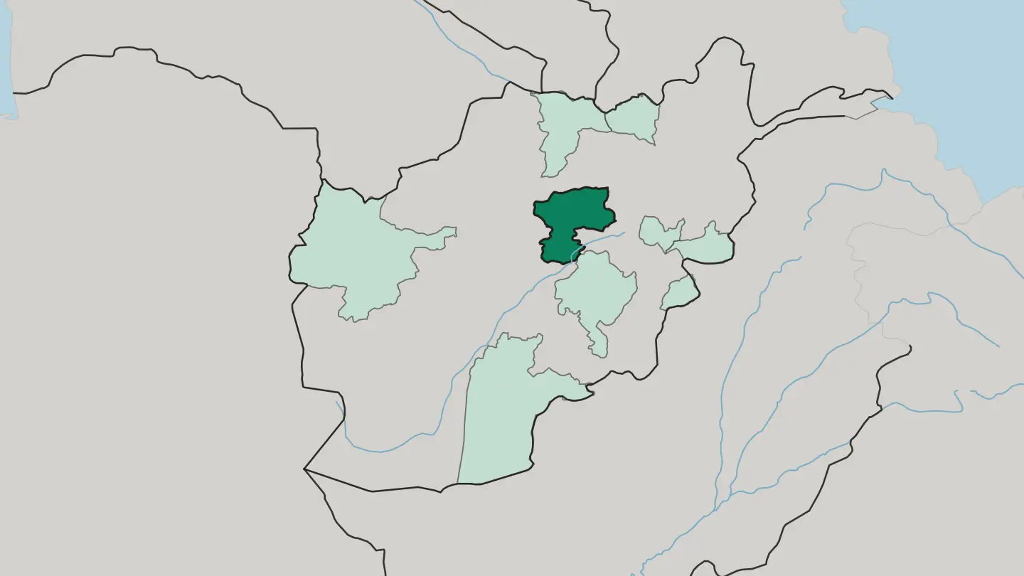 Map of Wilāyat-e Bāmyān in Afghanistan