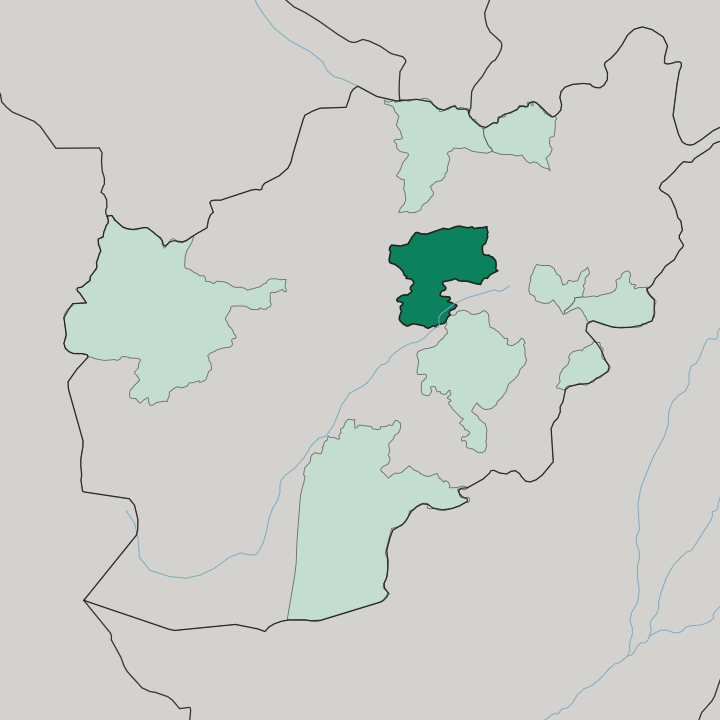 Map showing Wilāyat-e Bāmyān — In Afghanistan