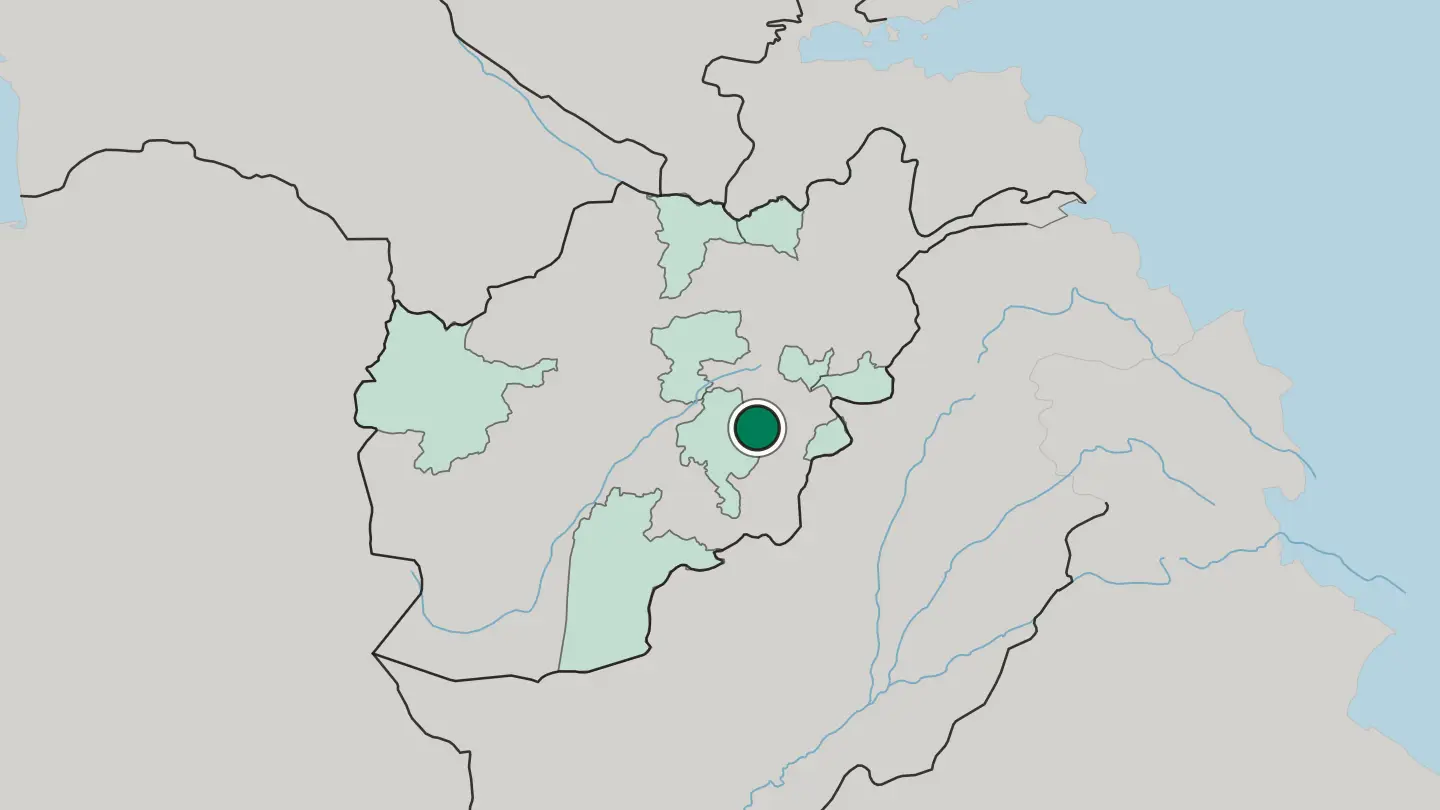 Map of Ghazni in Afghanistan