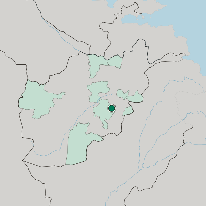 Map showing Ghazni — In Afghanistan
