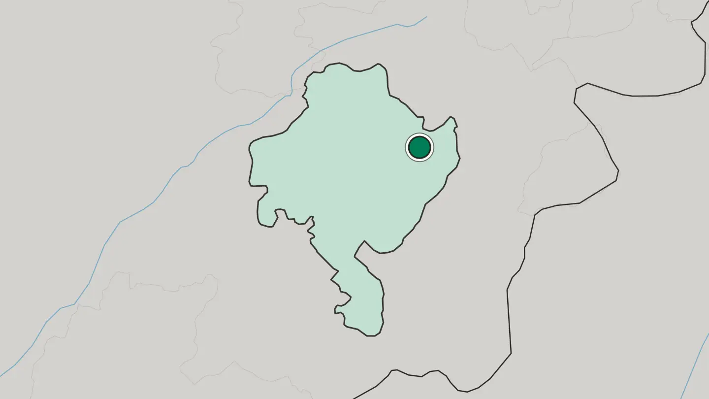 Map of Ghazni in Afghanistan