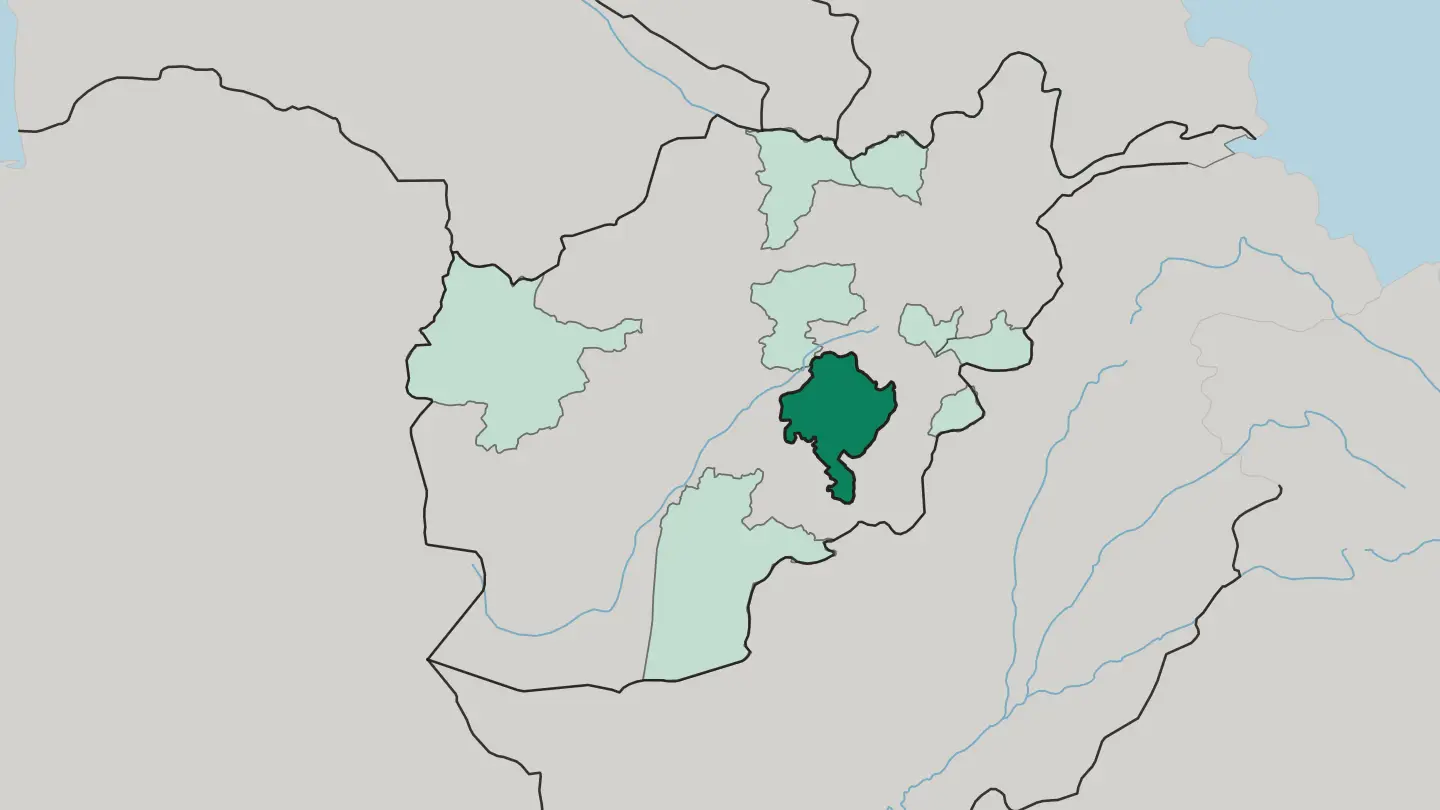Map of Wilāyat-e Ghaznī in Afghanistan