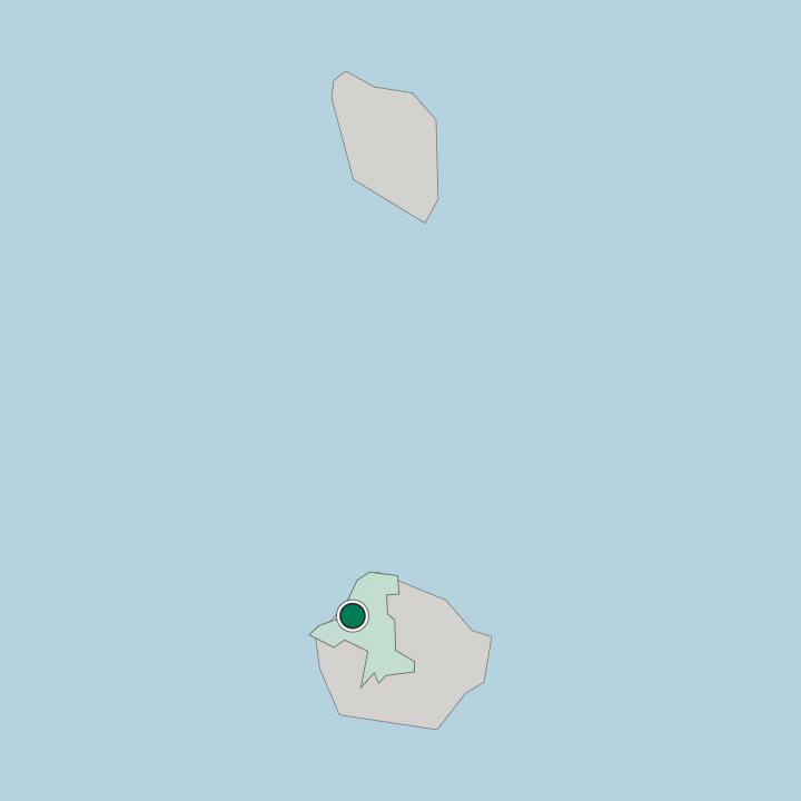 Map showing Saint John’s — In Antigua and Barbuda