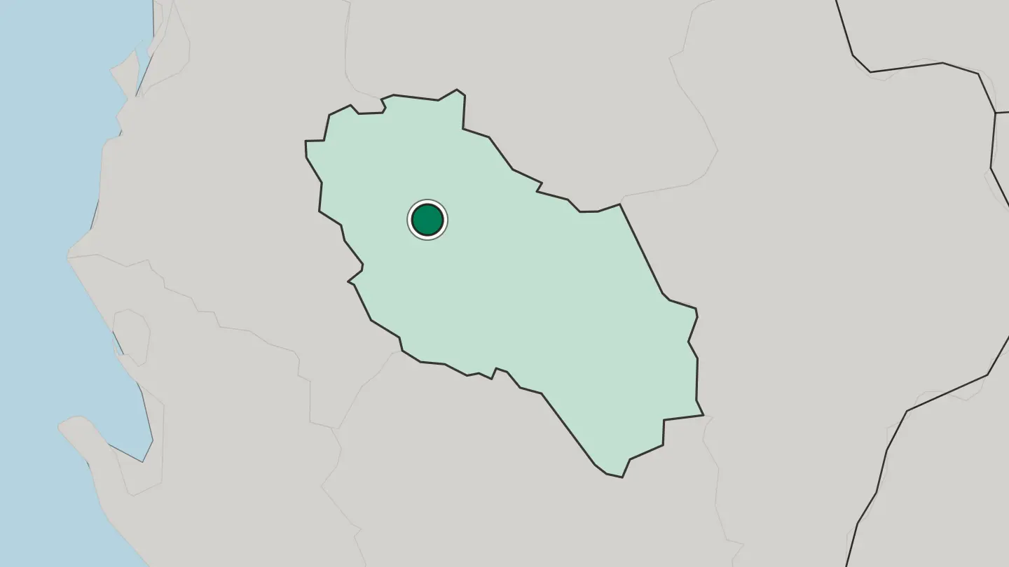 Map of Berat in Albania