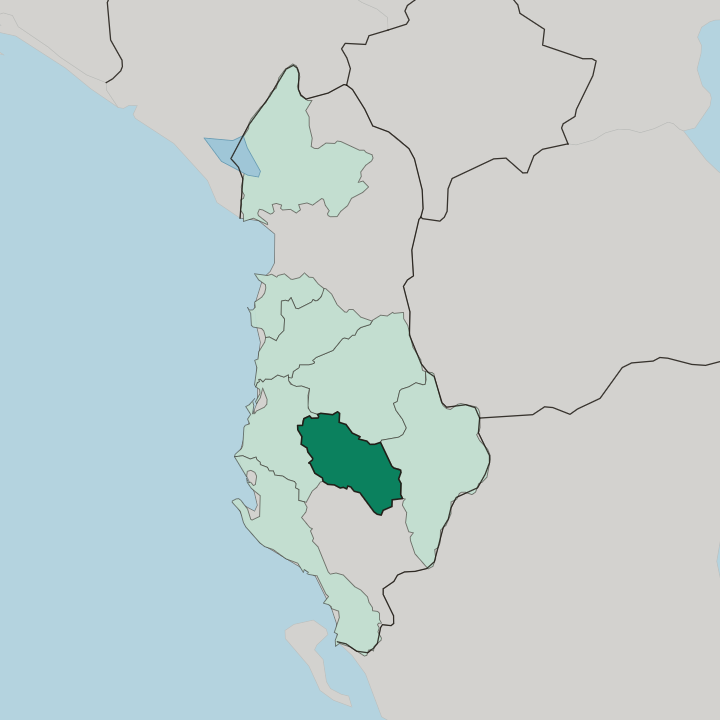 Map showing Qarku i Beratit — In Albania