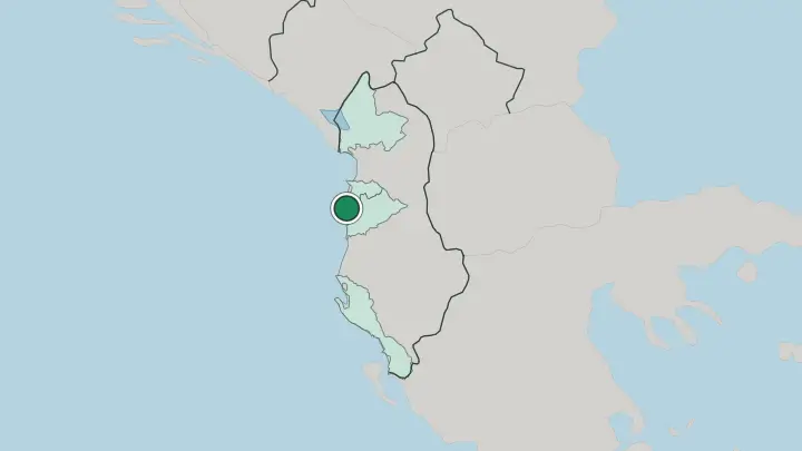 Map of Durrës in Albania