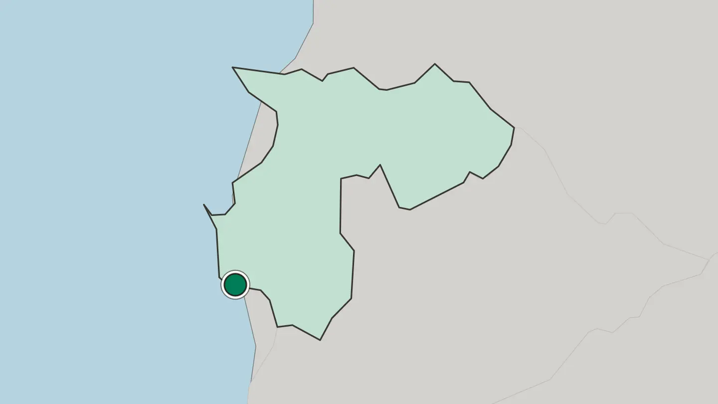 Map of Durrës in Albania