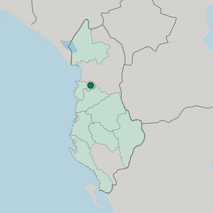 Map showing Krujë — In Albania