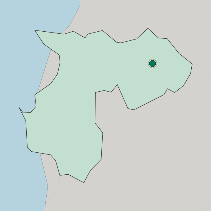 Map showing Krujë — In Qarku i Durrësit