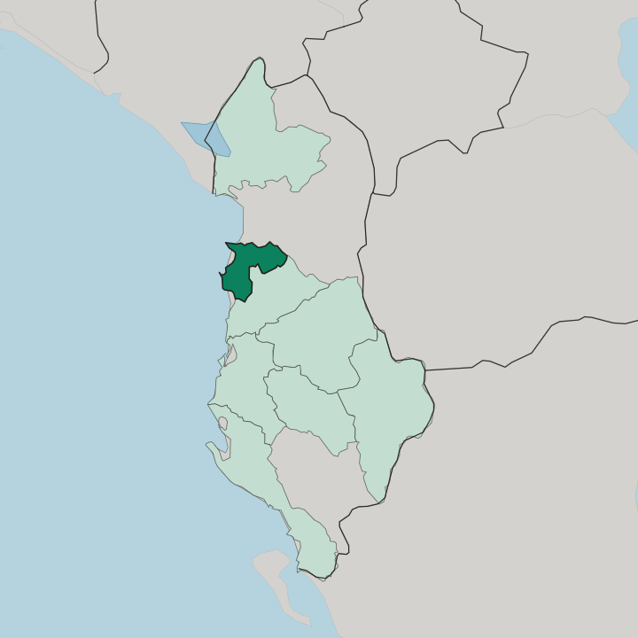 Map showing Qarku i Durrësit — In Albania