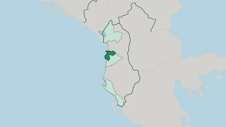 Map of Qarku i Durrësit in Albania