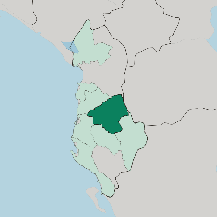 Map showing Qarku i Elbasanit — In Albania