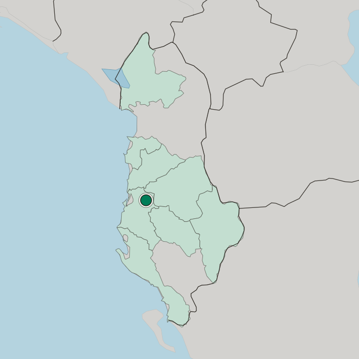 Map showing Lushnjë — In Albania