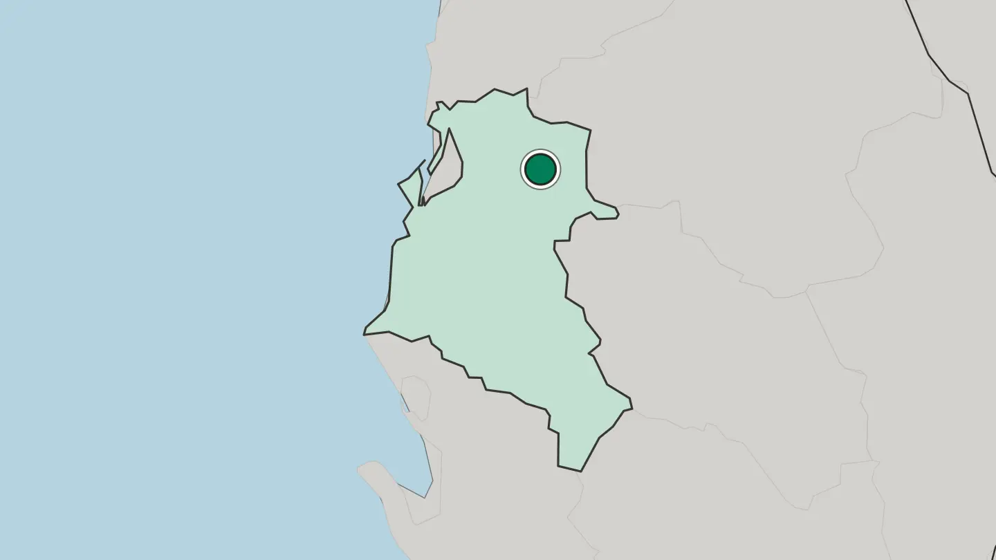 Map of Lushnjë in Albania