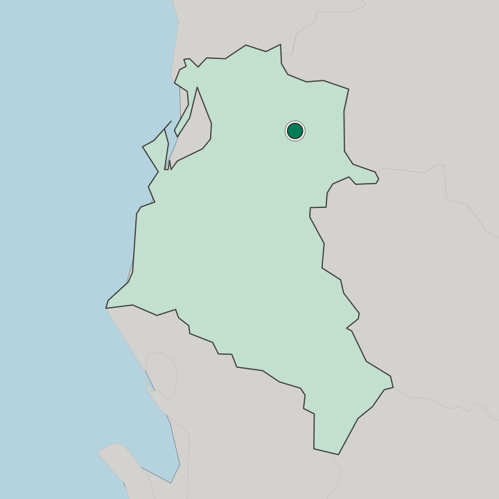 Map showing Lushnjë — In Qarku i Fierit