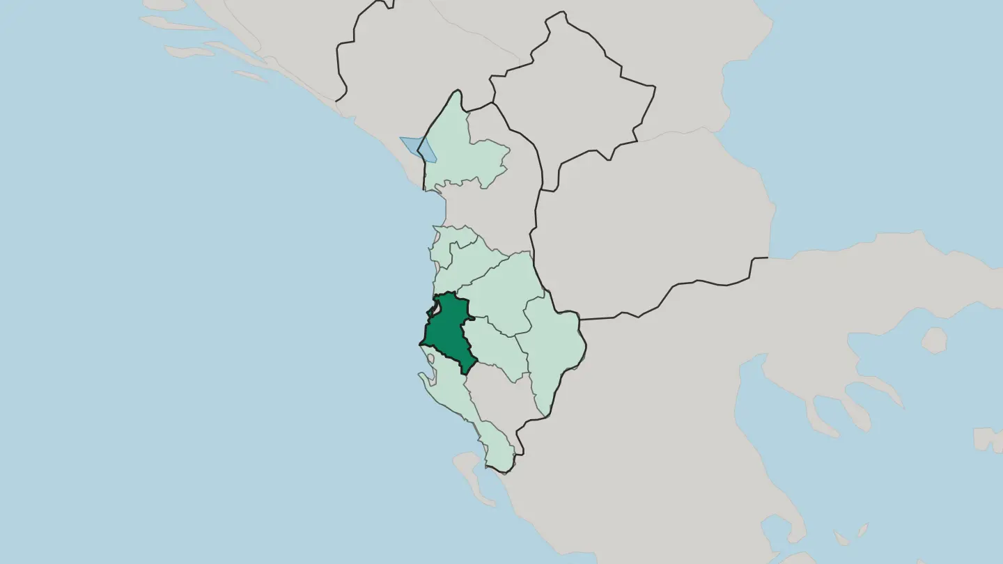 Map of Qarku i Fierit in Albania